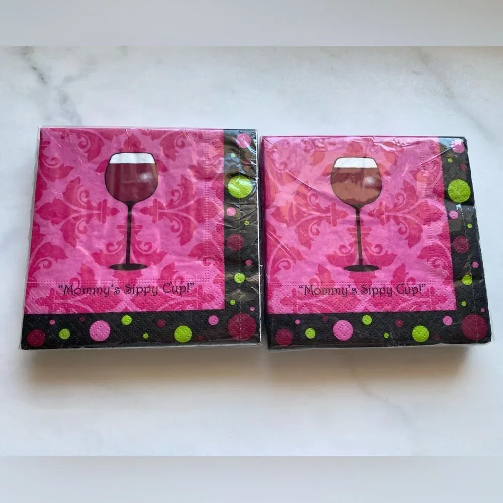 “Mommy’s Sippy Cup” Wine Party Cocktail Napkins